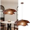 PANNN Lampada A Sospensione In Vimini Lampadario Stile Rustico Retrò Lampa In Stile Bohémien Tavolo Da Pranzo Lampada A Soffitto LED Adatta Per Sala Da Pranzo Soggiorno Camera Da Letto(Marrone,40CM)