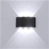 Dopastore Applique da Parete LED 18W Design Moderno Bianco Lampada da parete Da Interno Esterno Impermeabilità IP65 Per Camera Salone Giardino (Nero luce fredda 6500k)