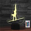 FLRXHK Barra orizzontale Ginnastica Ragazza Illusione 3D Luce Notturna Touch Tavolo Scrivania Lampada con Telecomando 16 Colori Ottica USB LED Luce Notturna per Bambini Regalo Camera Decorazione