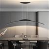 WERSVG Lampada a Sospensione a LED Dimmerabile Lampada da Tavolo da pranzo Moderna con Telecomando con Design ad arco Lampadario Regolabile in altezza per Sala da Pranzo Soggiorno Cucina (Nero, 150cm)