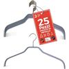 MAWA Grucce Appendiabiti, Set di 25 Grucce Salvaspazio e Antiscivolo, Ideali per Camicie e Bluse, Gancio Girevole 360°, Rivestimento Antiscivolo, 41 cm, Argento