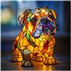 Generic Luce Notturna da Tavolo a Forma di Bulldog Francese in Resina Colorata, Divertente per Gli Amanti dei Cani(#A)
