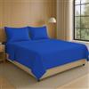 NARCISO - Set Lenzuola 1 Piazza e Mezza 3 Pezzi Tinta Unita Embossed, Completo Lenzuola Una Piazza e Mezza in Microfibra Traspirante ed Anallergica Made in Italy - Royal Blu
