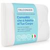 Falconieri Cuscino per Cervicale Ergonomico per Dormire in Memory Foam HD Guanciale Antirussamento a Doppia Onda Efficace Supporto per Collo Spalle e Schiena con Federa Antiacaro Lavabile in Lavatrice (1pz)