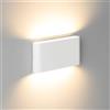 Dopa Applique da Parete LED 12W Lampada Moderna Rettangolare con Doppio Fascio Luminoso Up&Down 960 Lumen Luce Naturale 4000K per Interno Esterno IP54 (Bianco)