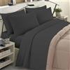 BANZAII TEXTILE INNOVATOR ONLINE Banzaii Completo Lenzuola Invernale Felpate in Flanella Anti-Pilling 100% Cotone, adatto anche ai materassi più alti, 4 pezzi, Matrimoniale Maxi Grigio Scuro