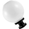 Homoyoyo Lampione Solare a Sfera 20cm con Base Nera, Luce Bianca | Acciaio Inox e Acrilico, con Sensore Automatico, per Giardino e Vialetti