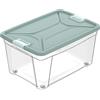 eacommerce Contenitore in Polipropilene Multiuso Storage Box con Coperchio a chisura con clip (43 Litri - 56x39,5x29 cm, Verde)