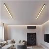 TZSMUM Lineare LED Moderna Lampada da Soffitto Alluminio Minimalista Plafoniera Temperatura Tre Colori Plafoniere 3000K/4000K/6000K Nero Soggiorno Corridoio Camera da Letto (Luce Neutra,150cm)