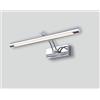PAPUQ Applique LED da parete per illuminare quadri, specchi, ecc, LED 6 W tradizionale ed elegante, tono di luce calda 3000 K, cromo brillante, articolato e orientabile. 40 cm