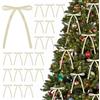 KKSTY 30 fiocchi natalizi in velluto, stile vintage, per albero di Natale, confezioni regalo, ghirlande, matrimoni, feste, decorazioni per la casa, 12,7 x 17,8 cm (bianco crema)