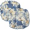 PARAMAISON Cuscini Sedia Corallo Trapuntato, Fissaggio con 4 Alette, Set da 2 pezzi, Imbottito, Non Sfoderabile, Fantasia Corallo, 40x40x4,5 cm