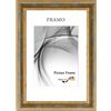 FRAMO N°49 Cornice portafoto barocca 13x19 in legno massello | Grigio Oro Antico | Cornice in legno stile retrò vintage anticato con vetro antiriflesso infrangibile e appendini in metallo