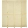 HOMCOM Paravento per Interno Pieghevole a 4 Ante 180x1.6x180 cm Color Legno | Divisorio in Bambù di Rattan