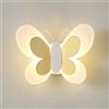 LIGKIN Applique LED 16W Lampada da parete Farfalla Creativa Luci da parete Moderno Acrilico Caldo Luce Notturna da comodino per Camera dei bambini Scale Corridoio