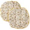 PARAMAISON Cuscini Sedia Provenzale Fissaggio con 4 Alette, Set da 2 pezzi, Imbottito, Non Sfoderabile, Fantasia Gialla, 40x40x4,5 cm