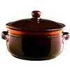 Colì Maioliche e Terrecotte dal 1650 Brunella Tegame con Coperchio, Terracotta, Marrone, 24x12