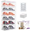 HAND Scatole Porta Scarpe Trasparenti - Contenitori Impilabili Salvaspazio Slim per Armadio e Ingresso - Scarpiera Plastica con Coperchio Apribile Organizer Donna Uomo (Set 12 Box)