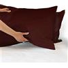 IlGruppone Coppia federe per Cuscino guanciale Letto 100% Cotone Made in Italy con Patella Interna - Marrone - 52x80 cm