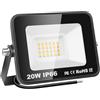 PICAA 20W Faretto LED da Esterno, Proiettore Bianca Caldo 3000K LED Lampada, Faro LED Esterno Interna Impermeabile IP66, Luci di Sicurezza per Terrazza, Giardino, Corridoio, Garag