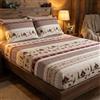 Tex family Completo Lenzuola Tirolese Valbadia - 100% Cotone Made in Italy - Stile Montagna Cervi e Baite - Due Piazze