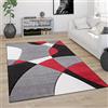 Paco Home Tappeto Salotto Pelo Corto Moderno Look 3D Contorni Rifilati Motivo Astratto, Dimensione:200x290 cm, Colore:Rosso