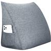 strusery Cuscino a Cuneo Triangolare - Comodo Cuscino di Schienale in Lino per Lettura o Seduta, Cuscino di Supporto Versatile per Divano, Letto e Momenti di Relax (Grigio, 45x20x35 cm)