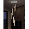 kaixunl iera moderna in cristallo cromato Lampadario a colonna a bolle di cristallo a 6 luci per soggiorno Sala da pranzo Illuminazione a sospensione a soppalco lungo 70 '' Led dimmerabile 2700K 4500K 6000K