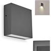 hofstein Lampada da parete da esterno a LED Spidern, lampada da esterno in metallo color antracite, lampada da parete angolare con effetto luce up & down, 1 x LED 9,2 Watt, 4000 K, 800 Lumen, IP54