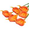 HAOSHICS Calla artificiale, giglio realistico in lattice con stelo in poliuretano morbido, elegante decorazione floreale per matrimoni, casa, feste, ufficio, composizioni floreali fai da te (10, arancione)