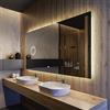 FORAM Personalizza Controluce LED Specchio - su Misura - con Interruttore e Accessori Caldo - Freddo Bianco L58