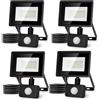 Aigostar Faretto Led da Esterno con Sensore di Movimento,20W 1650LM Faro LED Esterno,Bianco Freddo 6500K,IP65 Impermeabile Faretti LED per Giardino,Cortile,Patio,Garage Confezione da 4