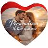 Colorfamily Cuscino Personalizzato a Cuore con Foto e Testo - Idea Regalo per San Valentino, Anniversario e Compleanno - 40x40 cm