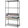 KARAT Scaffale in metallo decorativo e robusto, scaffale per cantina per bagno, cucina, ufficio, interni ed esterni (90x60x200-nero-rocky: ⌀19mm)