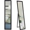 BD ART Specchio da Terra Rettangolare, Figura intera, Per il trucco, soggiorno, camerino, Colore Nero 36 x 156 cm