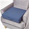 HOMESCAPES - Cuscino per poltrona trapuntato Navy Blue con copertura rimovibile, 50 cm quadrato, 10 cm di profondità, cuscino ortopedico in schiuma rigida, poggiasedile con morbida copertura lavabile