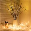 XhuangTech Confezione da 3 rami di luci a LED, alimentate a batteria, ramo di salice illuminato per la festa della mamma, Pasqua bianco caldo, 76 cm, decorazione per la casa (marrone, confezione da 3)