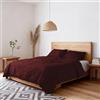 TESSILBOSIO Parure Copripiumino Matrimoniale - Copri Piumino 250x200 + Patella e 2 Federe 50x80 - Copri Piumone Microfibra No Stiro Effetto Stropicciato, Finiture Artigianali - Sacco Riutilizzabile (Bordeaux)