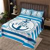 Homemissing Set copriletto trapuntato con motivo nautico, decorazione con ancora, per bambini, ragazzi e ragazze, decorazione per la camera da letto con conchiglie oceaniche, copriletto a tema mare