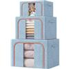 GD Scatole per Armadio Pieghevoli, Scatole per Vestiti, Contenitori Organizer Armadio per Piumoni, Scatola trasloco, Coperte, Biancheria da Letto, 4 Colori (Blu, 40 * 30 * 20 CM)