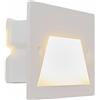 Partenopeautensili® Faretto segnapasso da esterno lampada da muro IP65 LED 3W ad incasso per scatola cassetta 503 scale giardino viale gradini by universo (Luce Caldo 3000K, Cornice Bianca)
