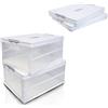 S.I.C Scatola Portaoggetti Trasparente Pieghevole,Scatole Immagazzinaggio Plastica,Organizer per Bagagliaio Auto,Armadi,Casa,Dispense,Ufficio (2*(50x36x26 cm), Bianco)