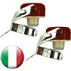 Euposia - Made in Italy - Set 2 Pezzi - Stopper Universale Vino & Champagne con BLOCKWAF System Fino a 6 ATM. - in Acciaio Cromato - Modello 1920 Bordeaux con Aletta Inox -