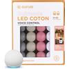GuirLED - Ghirlanda luminosa con sfere in cotone LED USB, controllo vocale - Amazon Alexa & Google Assistant - Programmabile all'infinito - Adattatore CA 2xUSB incluso - 24 Sfere da 2,4m - Eglantine