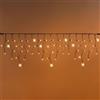 Generico Tenda luminosa luci di Natale 3MT Cascata di Stalattiti MaxiLed Professionale per uso esterno interno Prolungabile (Calda fissa + flash caldo, 92 LED)