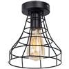 Mengjay Lampadario Vintage Industriale Ferro nero, Plafoniera Retro Industria E27 Lampada a Sospensione Metallo per corridoio, cucina, hotel, ristorante, bar