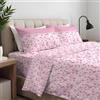 Clara Home Milano CLARA HOME Lenzuola Completo Letto Matrimoniale Colore Fiorellinea Rosa, Lenzuola Elasticizzate per Tutte le Stagioni, Completo di Federe per Guanciali