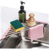 Tomorotec Scolapiatti pieghevole triangolare, piccolo scolapiatti arrotolabile in acciaio inox sopra il lavello per angolo del lavello della cucina, organizer multiuso antiruggine (rosa)