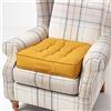 Homescapes Cuscino rialzatore per poltrona color senape, grande, rigido, 50 cm quadrato, con supporto rialzante di lusso da 10 cm di spessore, morbido al tatto, in cotone, giallo scuro, per anziani