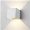 Planetitaly Applique Cubo a LED IP65 per interno/esterno 12W Regolabile 1000lumen Moderno Alluminio (Bianco, Luce Naturale 4000k) ES46-BN
